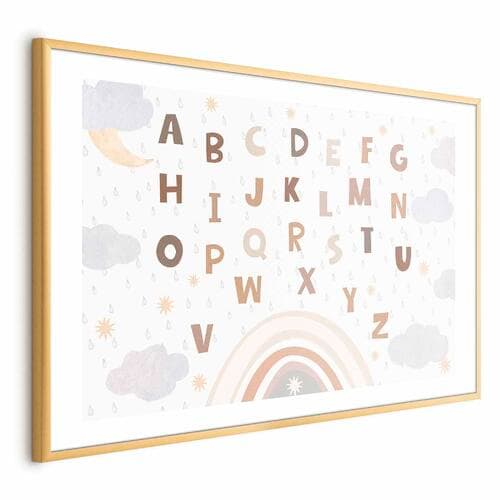 Poster Literki w stonowanych barwach 90×60 cm