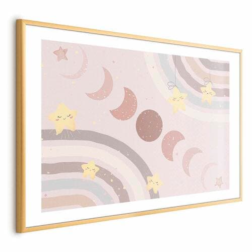 Poster Fazy księżyca z tęczą 90×60 cm