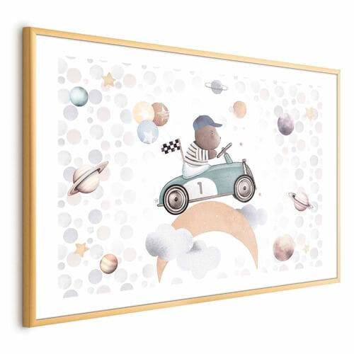 Plakat Miś w wyścigówce 60×40 cm