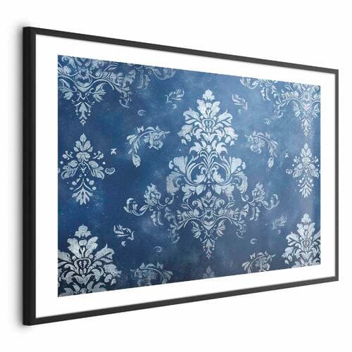 Plakat Retro ornament w przetartych błękitach 42×30 cm