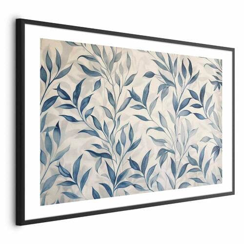 Постер Delikatny motyw botaniczny z niebieskimi listkami 42×30 см