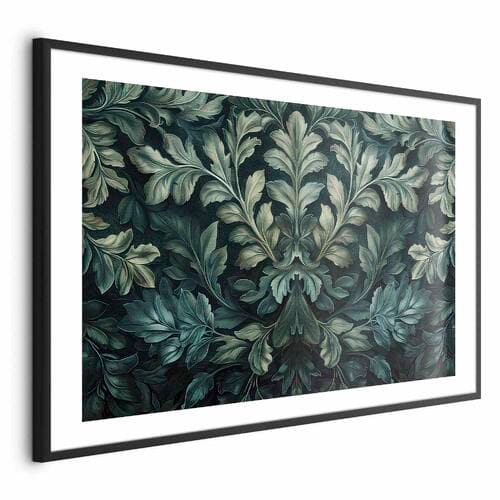 Постер Wiktoriańskie liście w ciemnych zieleniach 42×30 см