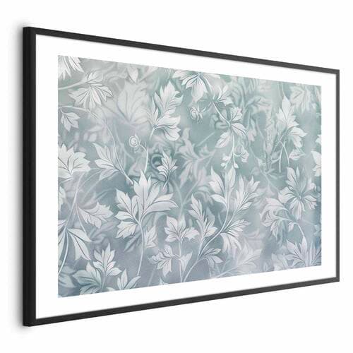 Plakat Przetarte wzory roślinne w zgaszonych turkusach 42×30 cm