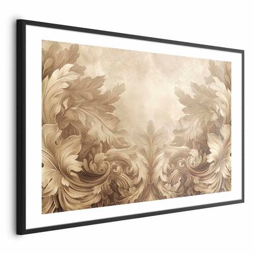 Plakat Rzeźbione ornamenty w odcieniach sepii 42×30 cm