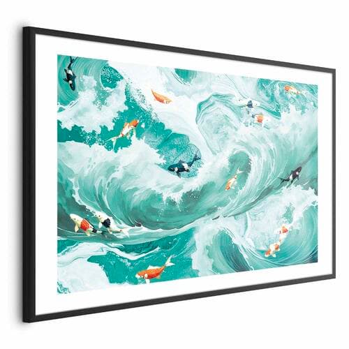 Plakat Ryby i fale 30×21 cm