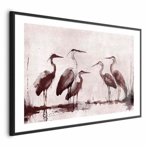 Plakat Czaple malowane tuszem 42×30 cm