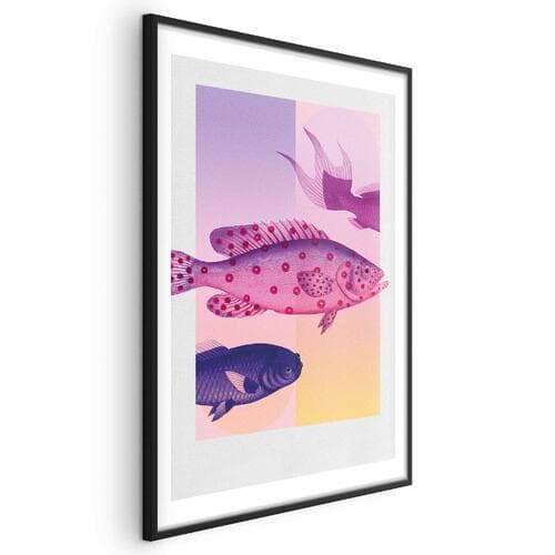 Постер Fantazyjne Ryby - artystyczna ilustracja ryb na kolorowym tle 40×60 см