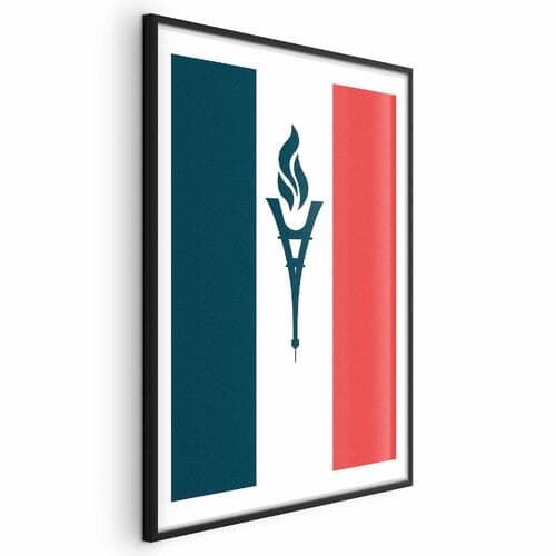 Poster Flaga Francji ze zniczem 60×90 cm