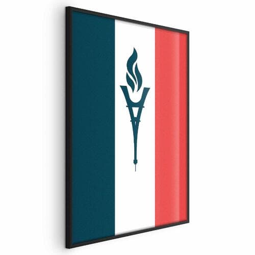 Poster Flaga Francji ze zniczem 21×30 cm