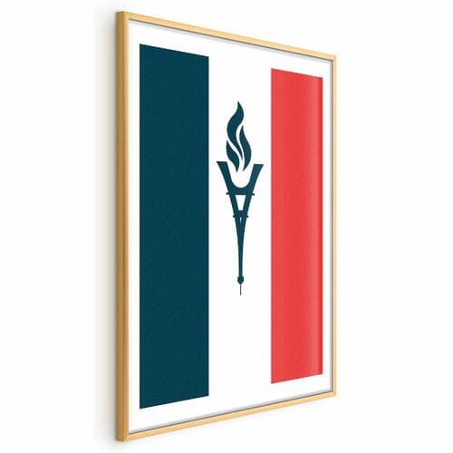 Poster Flaga Francji ze zniczem 30×42 cm