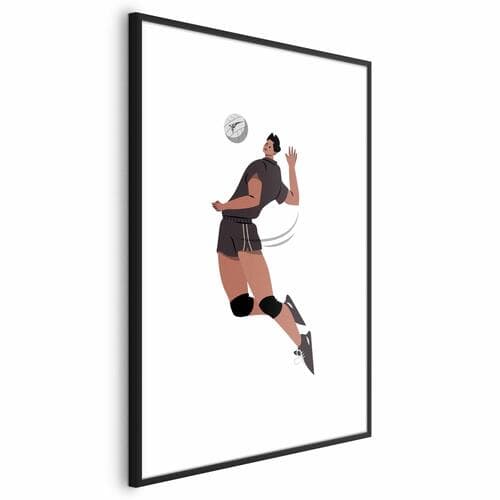 Plakat Gracz piłki siatkowej na jasnym tle - ilustracja 60×90 cm