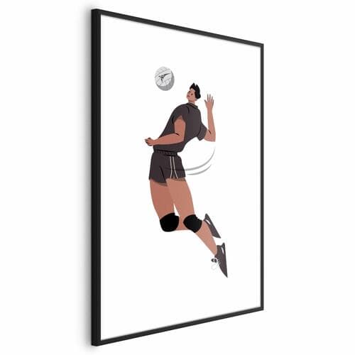 Plakat Gracz piłki siatkowej na jasnym tle - ilustracja 21×30 cm