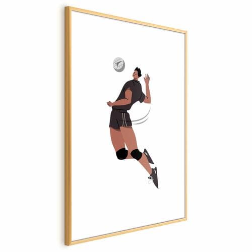 Plakat Gracz piłki siatkowej na jasnym tle - ilustracja 30×42 cm