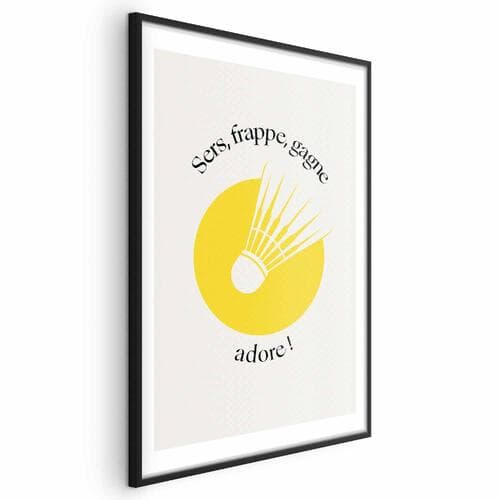 Постер Lotka do badmintona na tle żółtego słońca 60×90 см