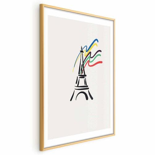 Poster Wieża Eiffla i kolory 30×42 cm