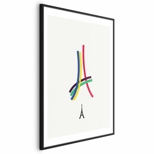 Poster Wieża Eiffla - grafika kolorowa - abstrakcja 40×60 cm