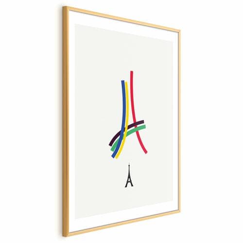 Poster Wieża Eiffla - grafika kolorowa - abstrakcja 30×42 cm