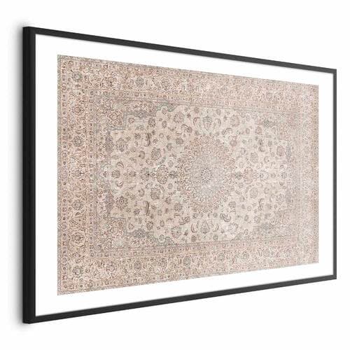 Plakat Piaskowy dywan - przetarty perski dywan z bogatymi motywami zdobniczymi 60×40 cm