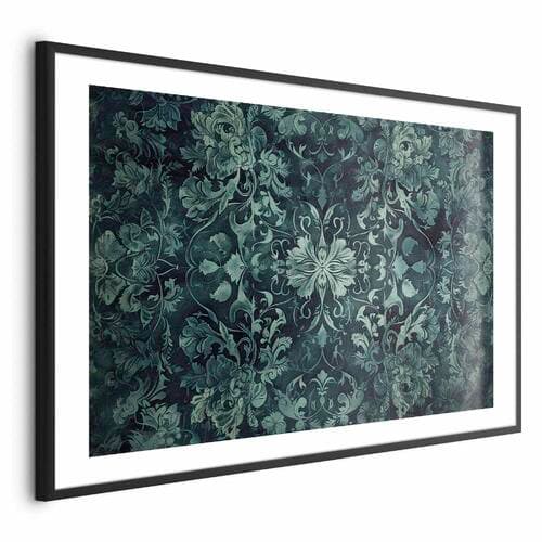 Poster Ornamenty dywanowe w szmaragdowych odcieniach 30×21 cm