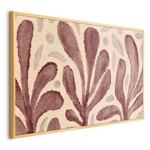 Poster Liście i plamy - duże rozedrgane kształty inspirowane Matisse 30×21 cm