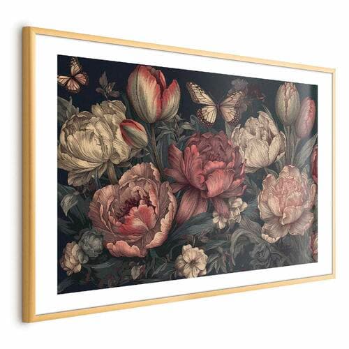Plakat Kwiaty na turkusowym tle 90×60 cm