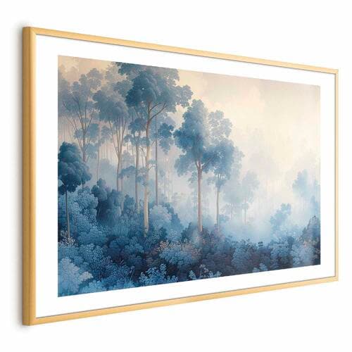 Plakat Lasek w mglistych odcieniach błękitu 60×40 cm