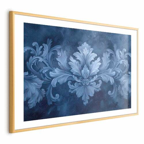Plakat Błękitny ornament w chłodnych odcieniach 90×60 cm