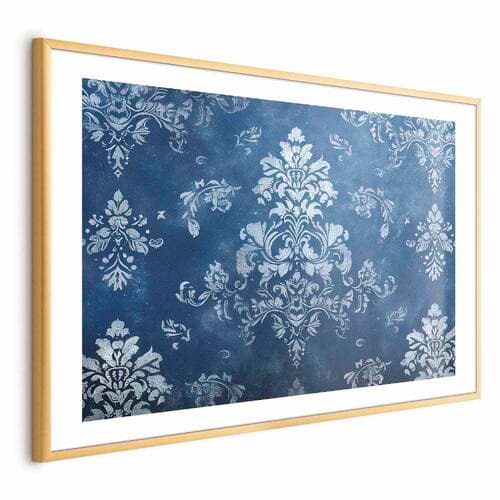 Plakat Retro ornament w przetartych błękitach 60×40 cm