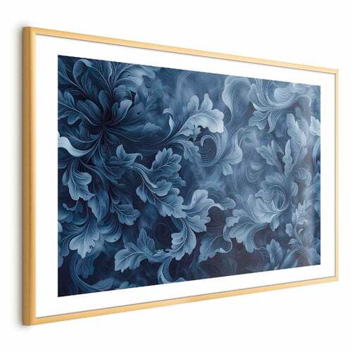 Plakat Gęste; ciemnoniebieskie abstrakcyjne ornamenty 90×60 cm