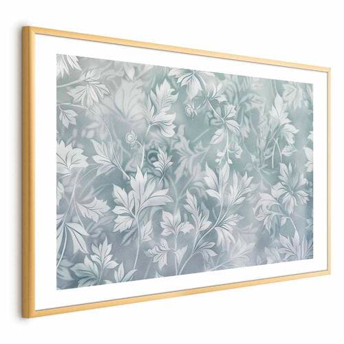 Plakat Przetarte wzory roślinne w zgaszonych turkusach 90×60 cm