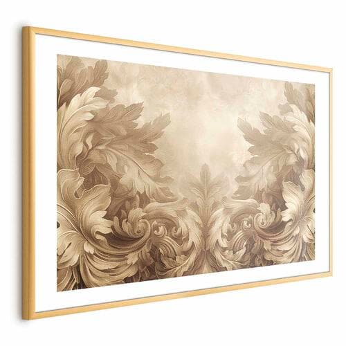 Plakat Rzeźbione ornamenty w odcieniach sepii 60×40 cm
