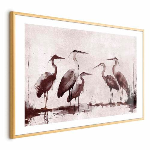 Plakat Czaple malowane tuszem 60×40 cm