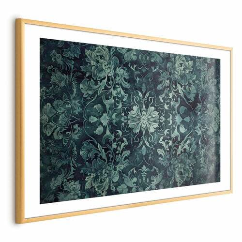 Plakat Ornamenty dywanowe w szmaragdowych odcieniach 60×40 cm