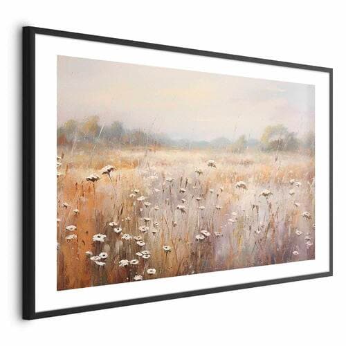Plakat Impresjonistyczna łąka - krajobraz polny w pastelowej palecie barw 30×21 cm