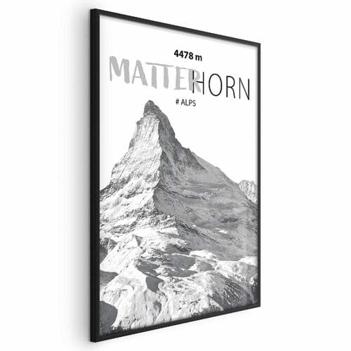 Plakat majestatyczny szczyt górski Matterhorn korona gór pejzaż górski 21×30 cm