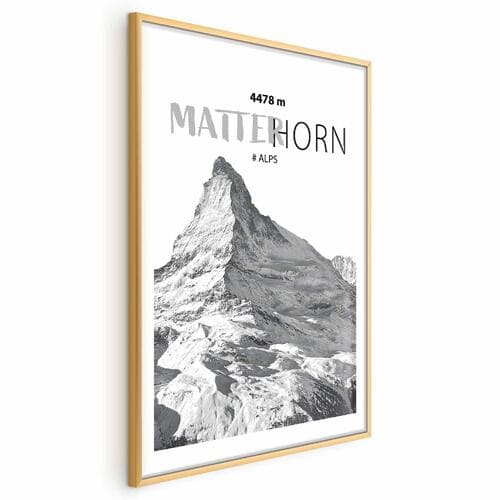 Plakat majestatyczny szczyt górski Matterhorn korona gór pejzaż górski 60×90 cm