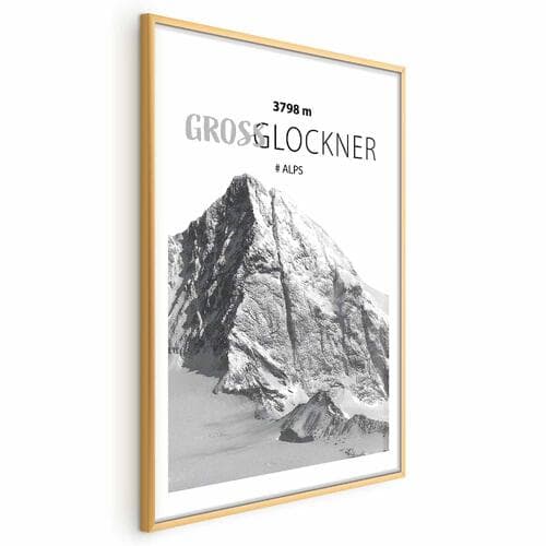 Poster Majestatyczny szczyt górski Glosslockner korona gór pejzaż górski 30×42 cm