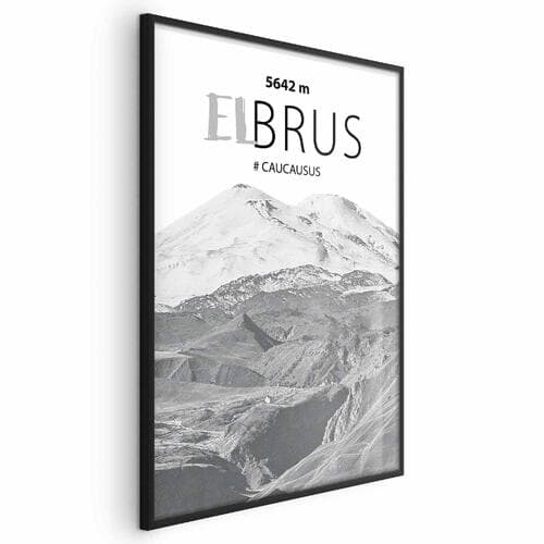 Plakat Majestatyczny szczyt górski Elbrus korona gór pejzaż górski 21×30 cm