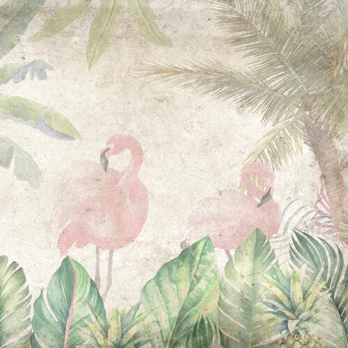 Round wall mural Liście FT-450641 100×100 cm, standard non-woven