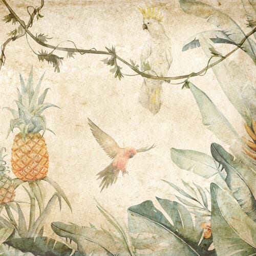 Round wall mural Liście FT-450640 100×100 cm, standard non-woven