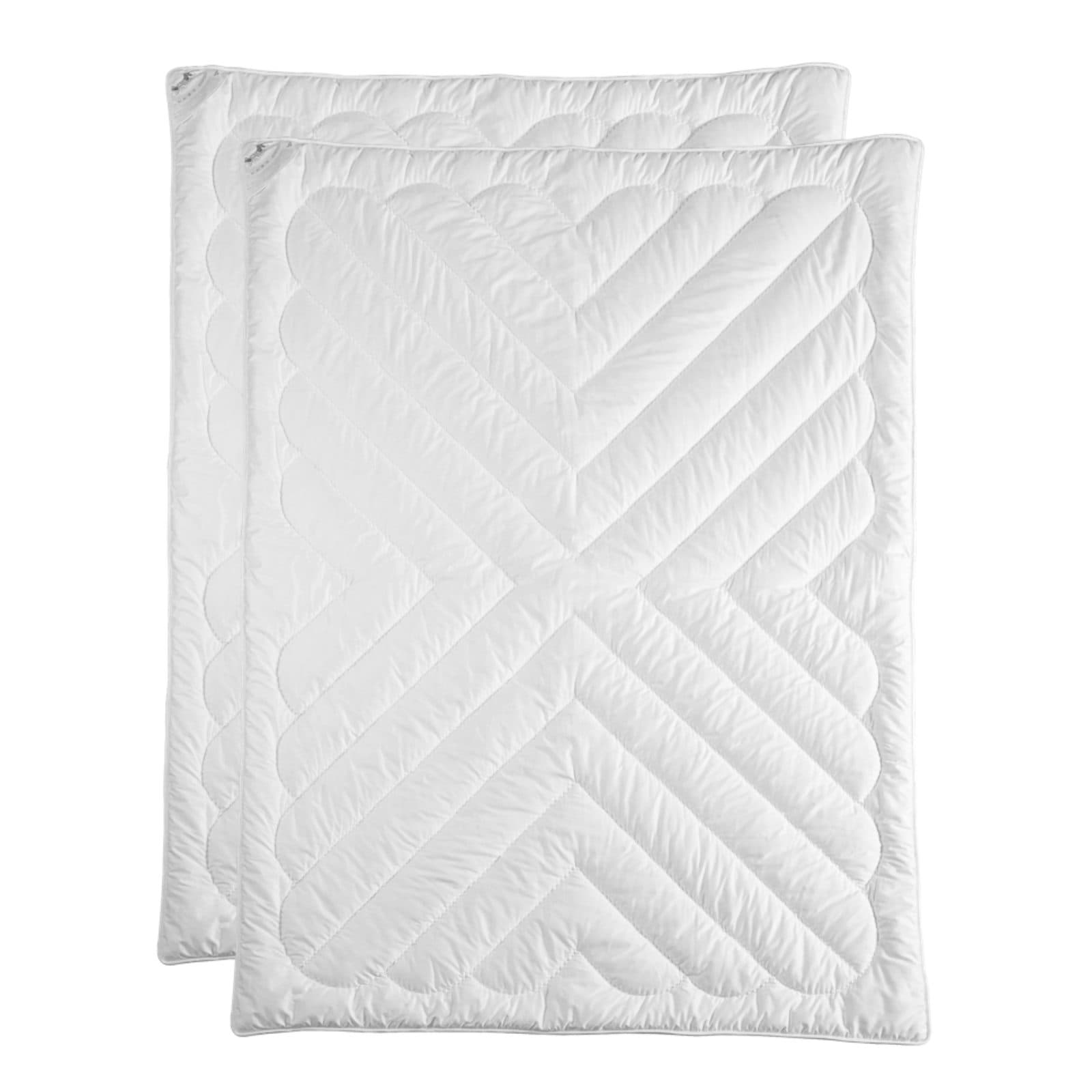 Komplet kołder z wełny alpaki 4 pory roku 160x200 – 200 + 400 g/m², biała lamówka