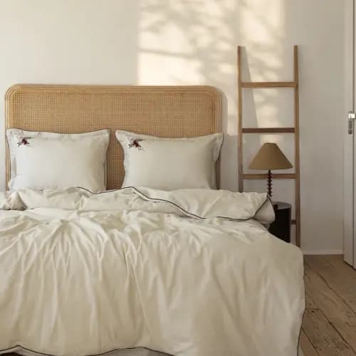 Pościel flanelowa 200x220 LEDA BEIGE – ciepła bawełna, 6 elementów