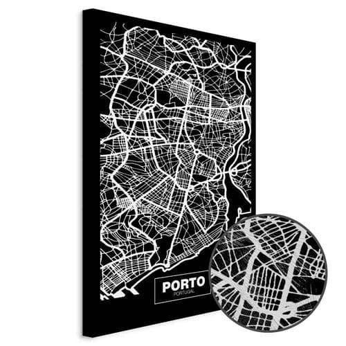 Картина на полотні Mapa w negatywie: Porto 60×90 см, стандартне полотно