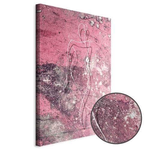 Obraz na płótnie Postać na różowym tle - kobieca sylwetka w marmurze 40×60 cm, płótno standard