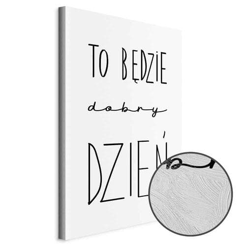 Obraz na płótnie Sztuka słów - inspirujący czarny napis na białym tle 20×30 cm, płótno standard