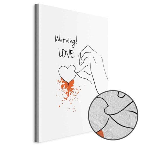 Картина на холсте Warning! Love 60×90 см, стандартный холст