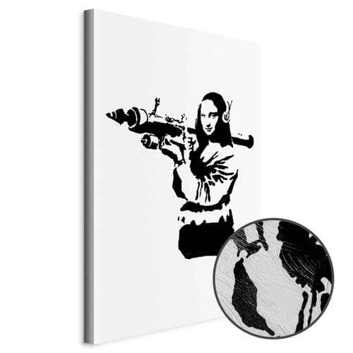 Картина на холсте Banksy Mona Lisa with Rocket Launcher 40×60 см, стандартный холст