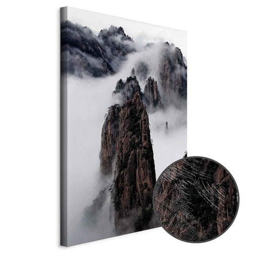 Leinwandbild Wysokie góry we mgle - krajobraz chmur między skałami 40×60 cm, Standardleinwand