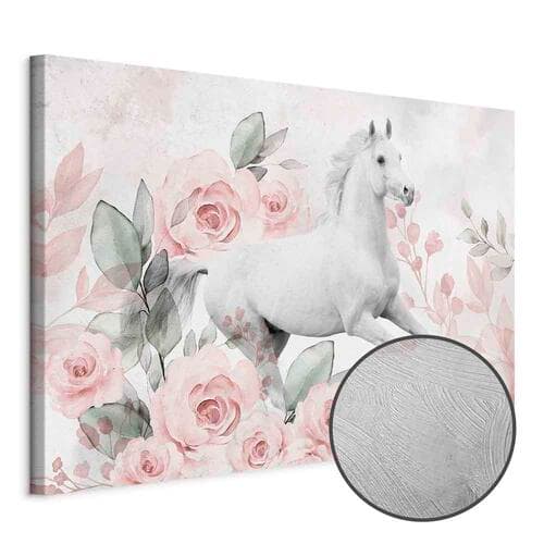 Leinwandbild Galop wśród róż szeroki 60×40 cm, Standardleinwand