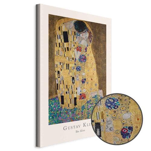 Obraz na płótnie Gustav Klimt - The Kiss 20×30 cm, płótno standard